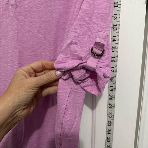 Chico’s The Ultimate Tee Long Sleeve lilac Stretch Top Size 3 Rayon Spandex - Picture 2 of 7